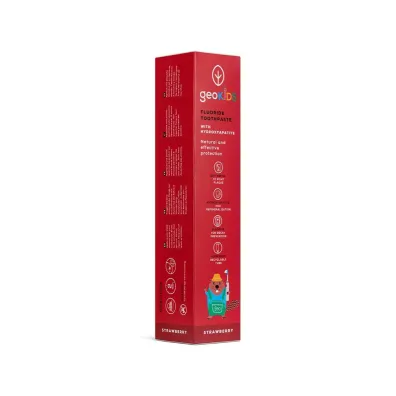 Georganics GeoKIDS, Naturalna pasta do z�b�w dla dzieci z hydroksyapatytem, na mocne szkliwo, Strawberry 75 ml