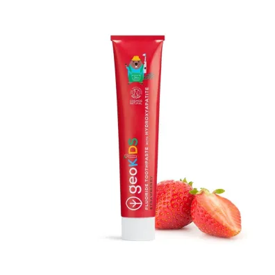 Georganics GeoKIDS, Naturalna pasta do z�b�w dla dzieci z hydroksyapatytem, na mocne szkliwo, Strawberry 75 ml