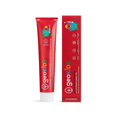 Georganics GeoKIDS, Naturalna pasta do z�b�w dla dzieci z hydroksyapatytem, na mocne szkliwo, Strawberry 75 ml