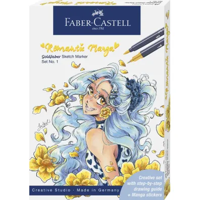 Faber-Castell Pisak goldfaber sketch dwustronny zestawmanga no.1 romantic 8 pisak�w + akcesoria