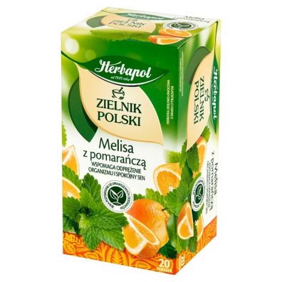 Herbapol Herbatka zioowo-owocowa Melisa z pomaracz Zielnik Polski 20 x 1,75 g