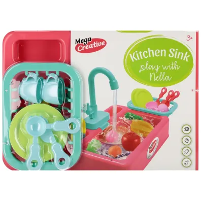 Zestaw kuchenny Nella zlew r�owy plus akcesoria MEGA CREATIVE 549845