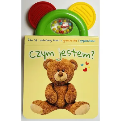 Czym jestem? ��ta. Ksi��eczka z gryzaczkiem i grzechotk�