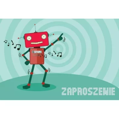 Kukartka Zaproszenie ZZ-061 Robot 5 szt.
