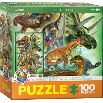 Puzzle 100 el. Smartkids - Herbivorous Dinosaurs Eurographics