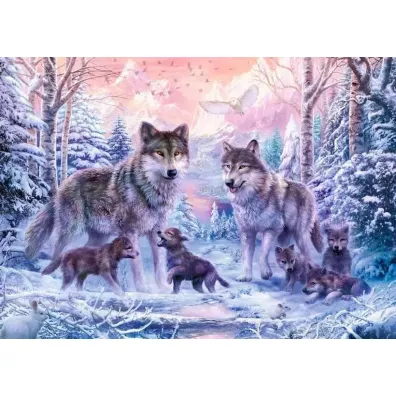 Puzzle 1000 el. �nie�ne wilki Ravensburger