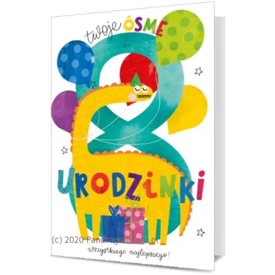 Karnet okazjonalny B6 z kopert� 8 Urodziny PAN DRAGON KB6-1846