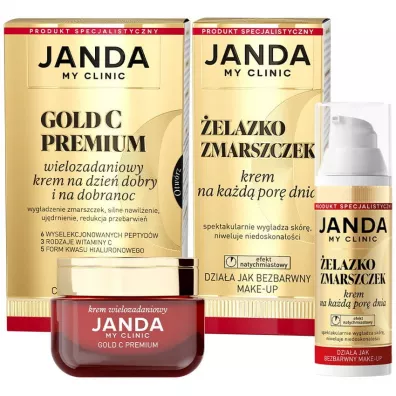 Janda Zestaw prezentowy Krem wielozadaniowy Gold C premium + �elazko zmarszczek 50 ml + 30 ml