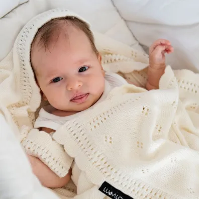 LullaLove Kocyk a�urowy daisy - kokos