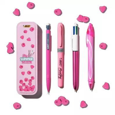 Bic Zestaw w metalowym pude�ku 4 el. r�owy