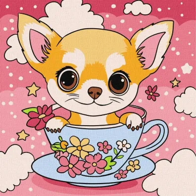 Malowanie po numerach - Czaruj�cy szczeniaczek Kids 25x25cm Ideyka
