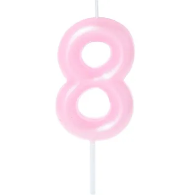 �wieczka na tort - cyferka Candy 8 r�owa 6cm