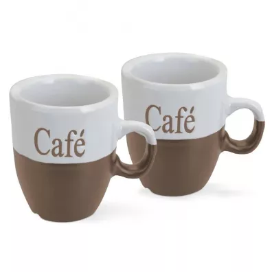 Excellent Houseware Komplet kubkw do kawy jasnobrzowe 2 x 150 ml
