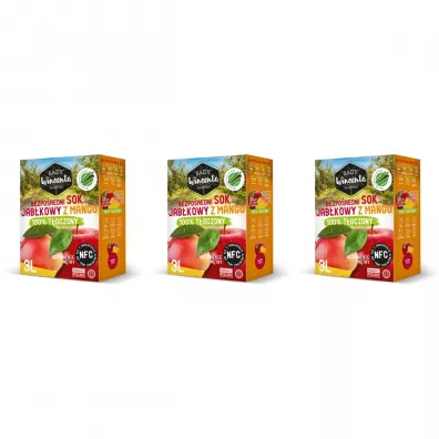 Sady Wincenta Sok 100% jabkowy z mango naturalnie mtny toczony NFC zestaw 3 x 3 L