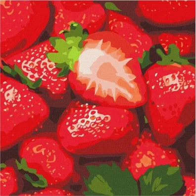 Ideyka Malowanie po numerach - Soczysta truskawka 25x25cm