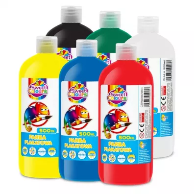 Sweet colours Farby plakatowe w butelkach 500ml (6 kolorw)