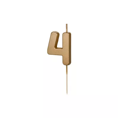 PartyDeco �wieczka urodzinowa 4 z�ota 4.5cm