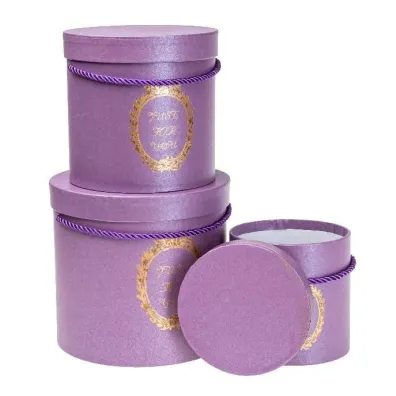 Rozette Pude�ko Flower Box purpurowy 3 szt.