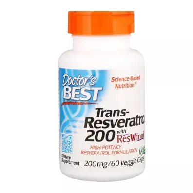 Doctors Best Trans-Resveratrol 200 mg + Polifenole 80 mg Suplement diety 60 kaps.