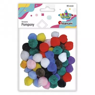 Titanum Pompony akrylowe mix kolor�w 15mm