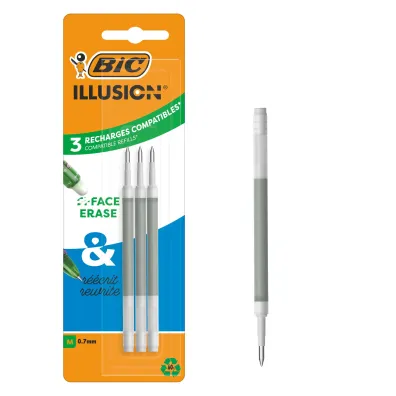 Wk�ad �elowy Illusion 0,7mm zielony 3 szt BIC