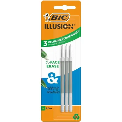 Wk�ad �elowy Illusion 0,7mm zielony 3 szt BIC