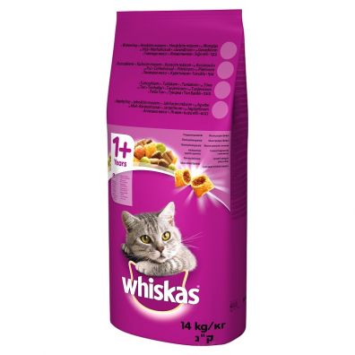 Whiskas Adult sucha karma dla kotów z wołowiną i warzywami 14 kg