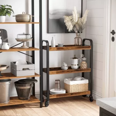 Songmics Wzek kuchenny mobilny rustykalny LOFT