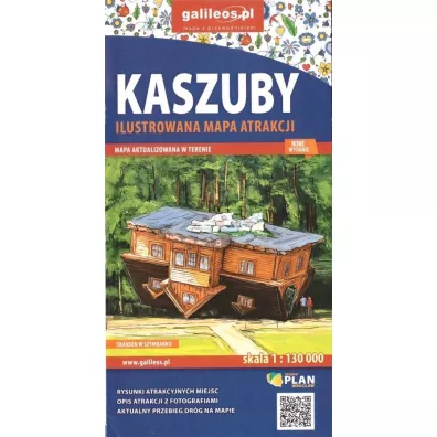 lustrowana mapa atrakcji Kaszuby 1:130 000