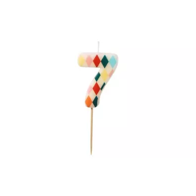 PartyDeco �wieczka urodzinowa 7 romby 5.5cm