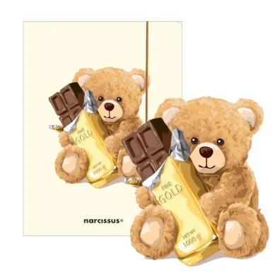 Narcissus Teczka A4 z gumk� - Teddies& Mi� z czekolad�