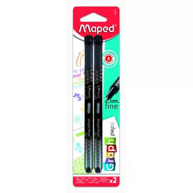 Maped Cienkopis Graph Peps Deco czarny 2 szt.