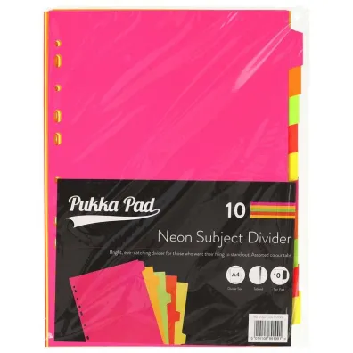 Pukka Pad Przek�adki do segregatora A4 Neon 10 bloczk�w