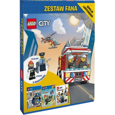 LEGO City. Zestaw Fana. 3 ksiki i 2 minifigurki: policjant, straak