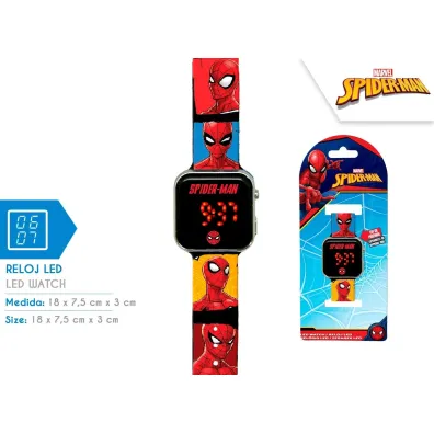 Zegarek LED z kalendarzem Spiderman SPD4903