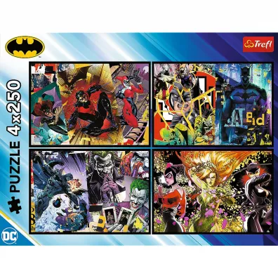 Puzzle 4x250 el. Batman w akcji Trefl