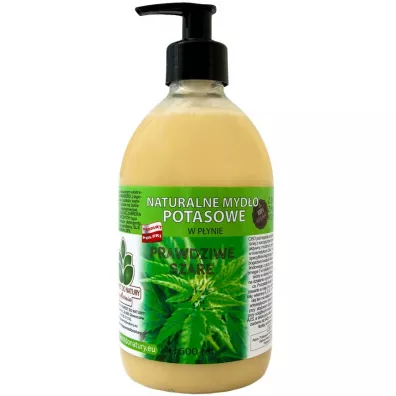 Mydlarnia Powr�t do Natury Ro�linne myd�o potasowe w p�ynie z ekstraktem konopi Prawdziwe szare (100% naturalne) 500 ml