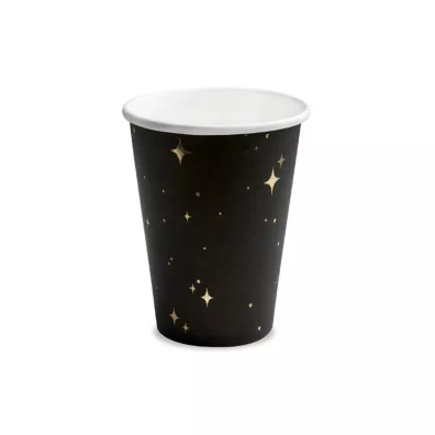 PartyDeco Kubeczki czarne 260ml 6 szt.