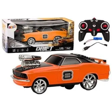 Auto R/C 1:18 Drift 360 �wiat�o d�wi�k pomara�cz. LeanToys