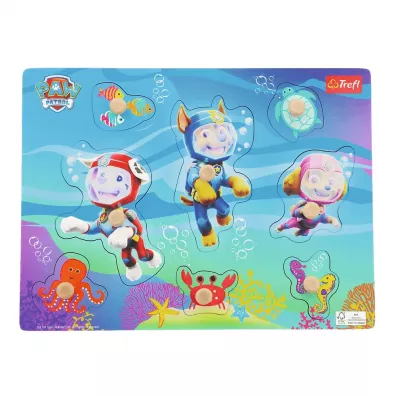 Puzzle medium Paw Patrol under water Zabawka drewniana 61631 Trefl