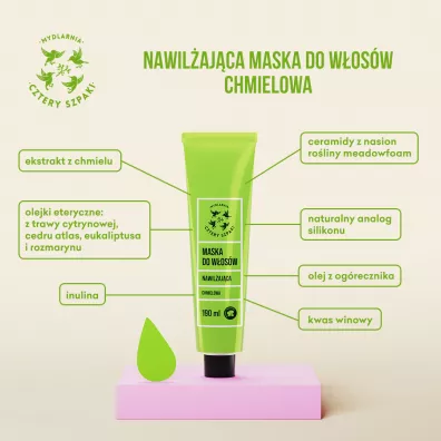 Mydlarnia 4 Szpaki Maska do wosw - Chmielowa 190 ml