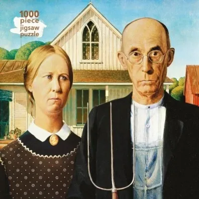 Puzzle 1000 American Gothic Grant Wood Flame Tree
