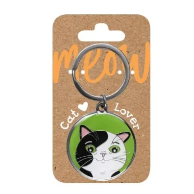 Be-Happy Gifts Brelok dla kociarzy - czarno-bia�y kot