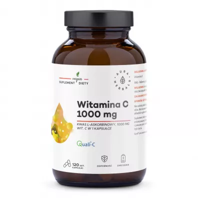Aura Herbals Witamina C 1000 mg kwas l-askorbinowy Suplement diety 120 kaps.