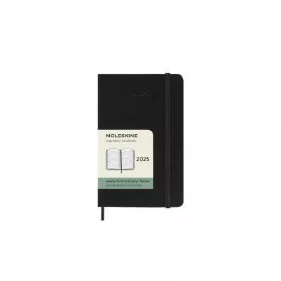 Kalendarz 2025 12M Moleskine P tygodniowy horyzontalny czarny 9x14
