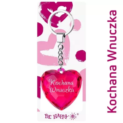 Be-Happy Gifts Brelok serce Kochana Wnuczka
