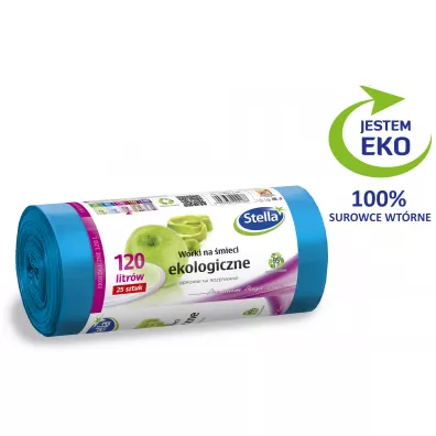 Stella Worki na mieciekologiczne 120L niebieskie 25 szt.