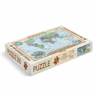 Puzzle 200 el. �wiat polityczny dla dzieci mapa ArtGlob