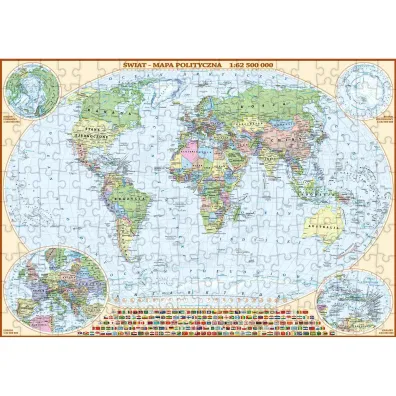 Puzzle 200 el. �wiat polityczny dla dzieci mapa ArtGlob