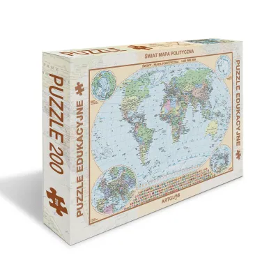 Puzzle 200 el. �wiat polityczny dla dzieci mapa ArtGlob